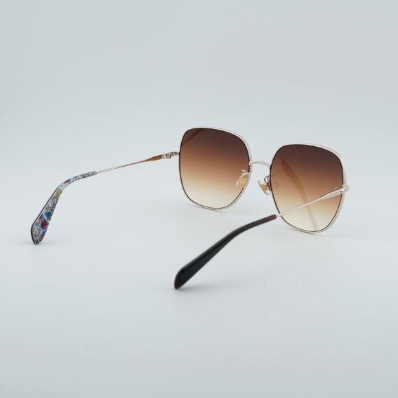 Kate Spade CHARLI/F/S 0AU2 NQ Sunglasses Red Gold Square Frame, Brown Lenses main image 6